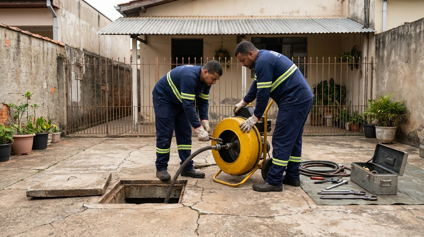 Equipe uniformizada da P.A Desentupidora